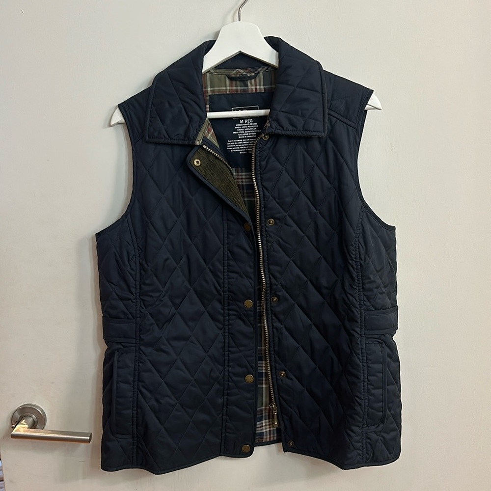 LL Bean Quilted Riding Vest in Navy sz M